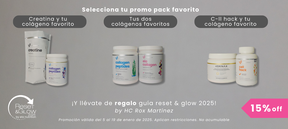 Promo packs con 15% off + guia reset and glow 2025 de regalo