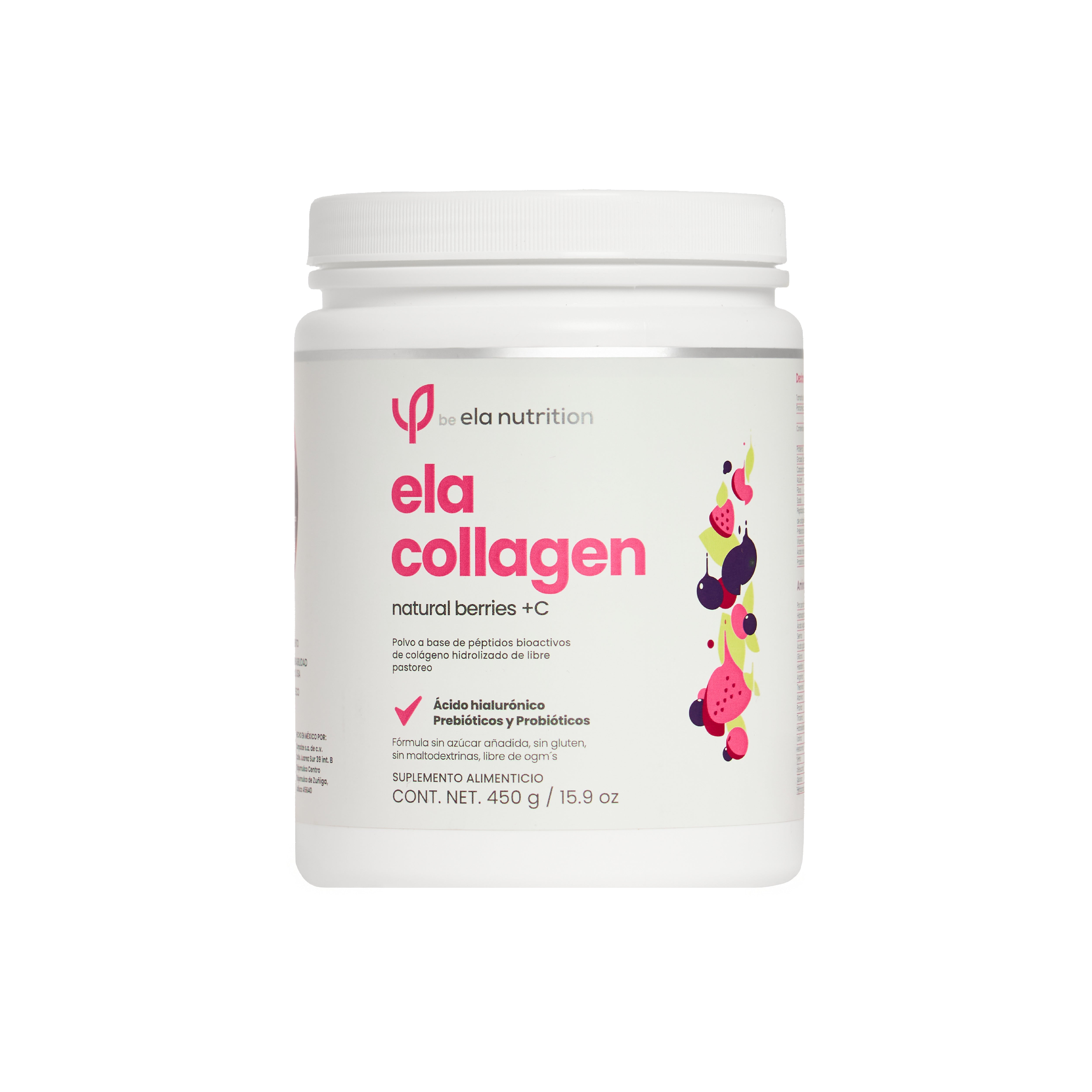 natural berries +C péptidos bioactivos de colágeno hidrolizado ela collagen