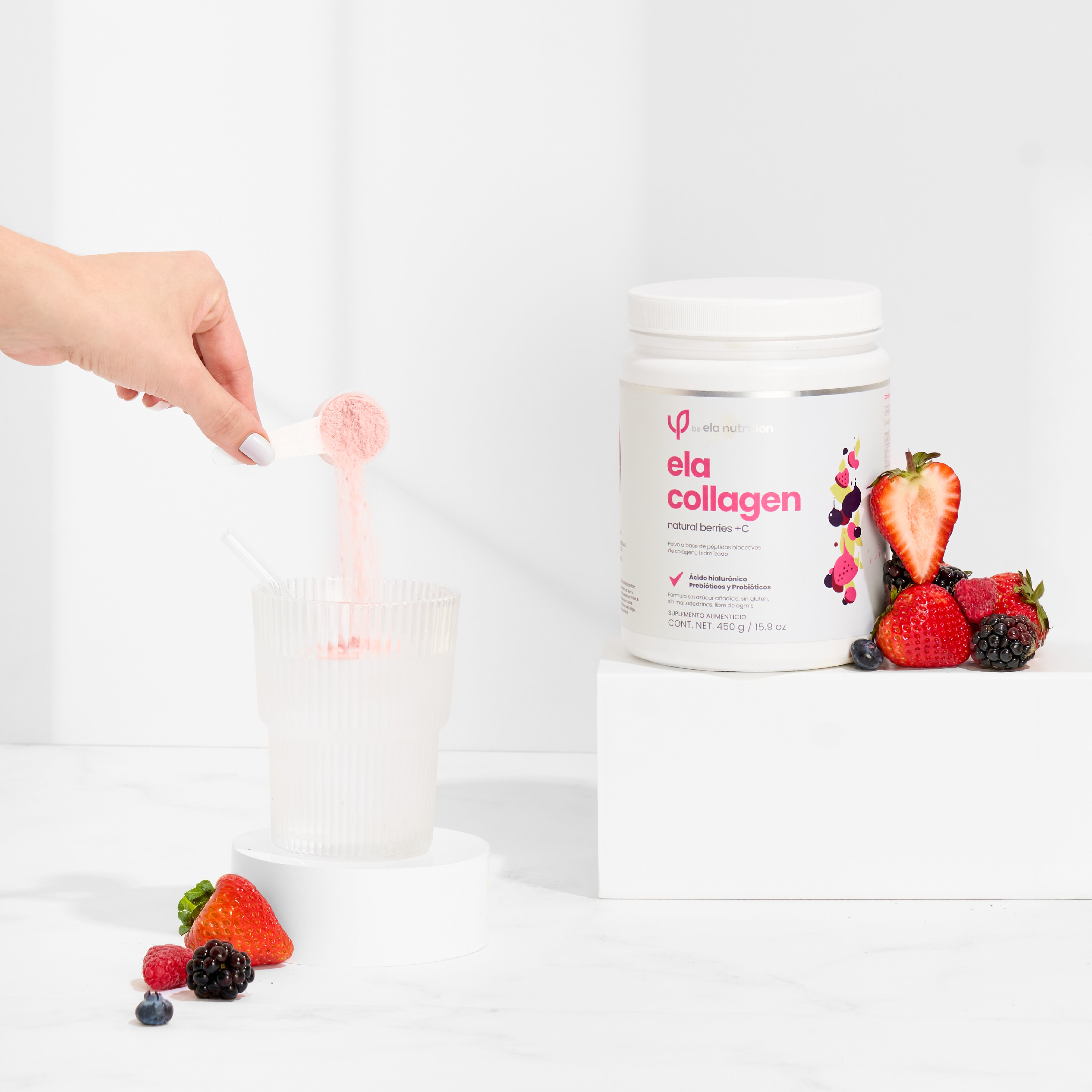 natural berries +C péptidos bioactivos de colágeno hidrolizado ela collagen