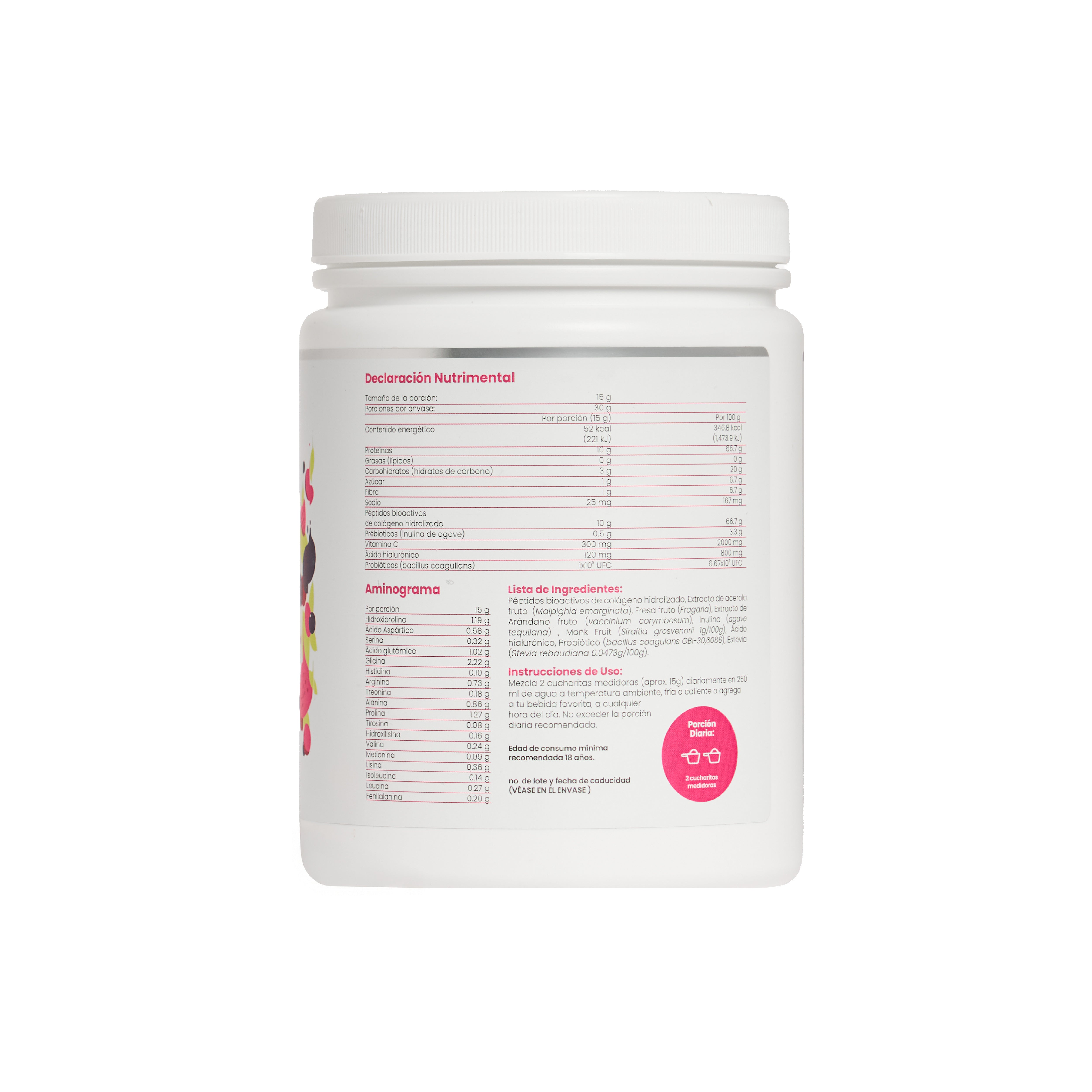 natural berries +C péptidos bioactivos de colágeno hidrolizado ela collagen