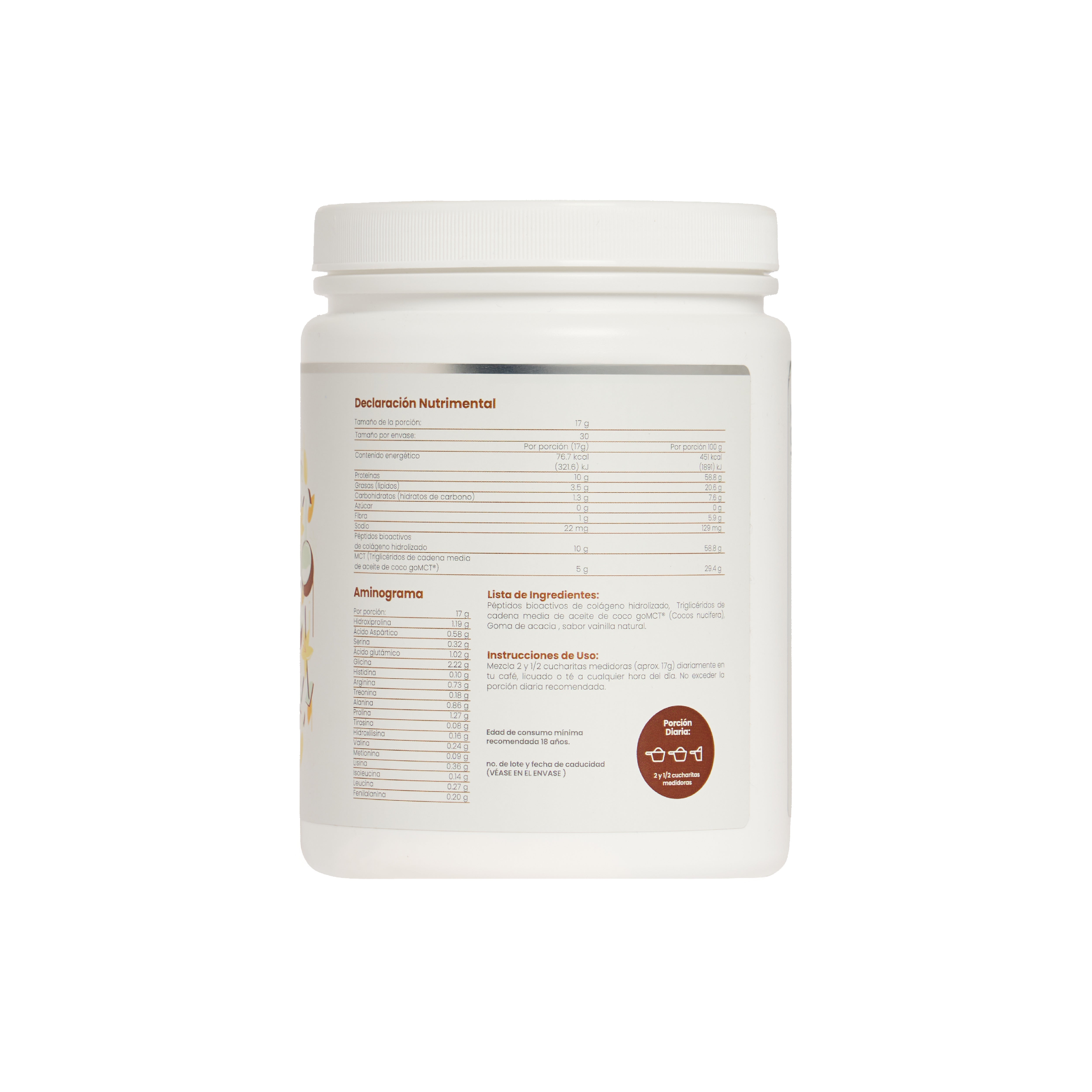 collagen peptides vanilla creamer péptidos bioactivos de colágeno hidrolizado