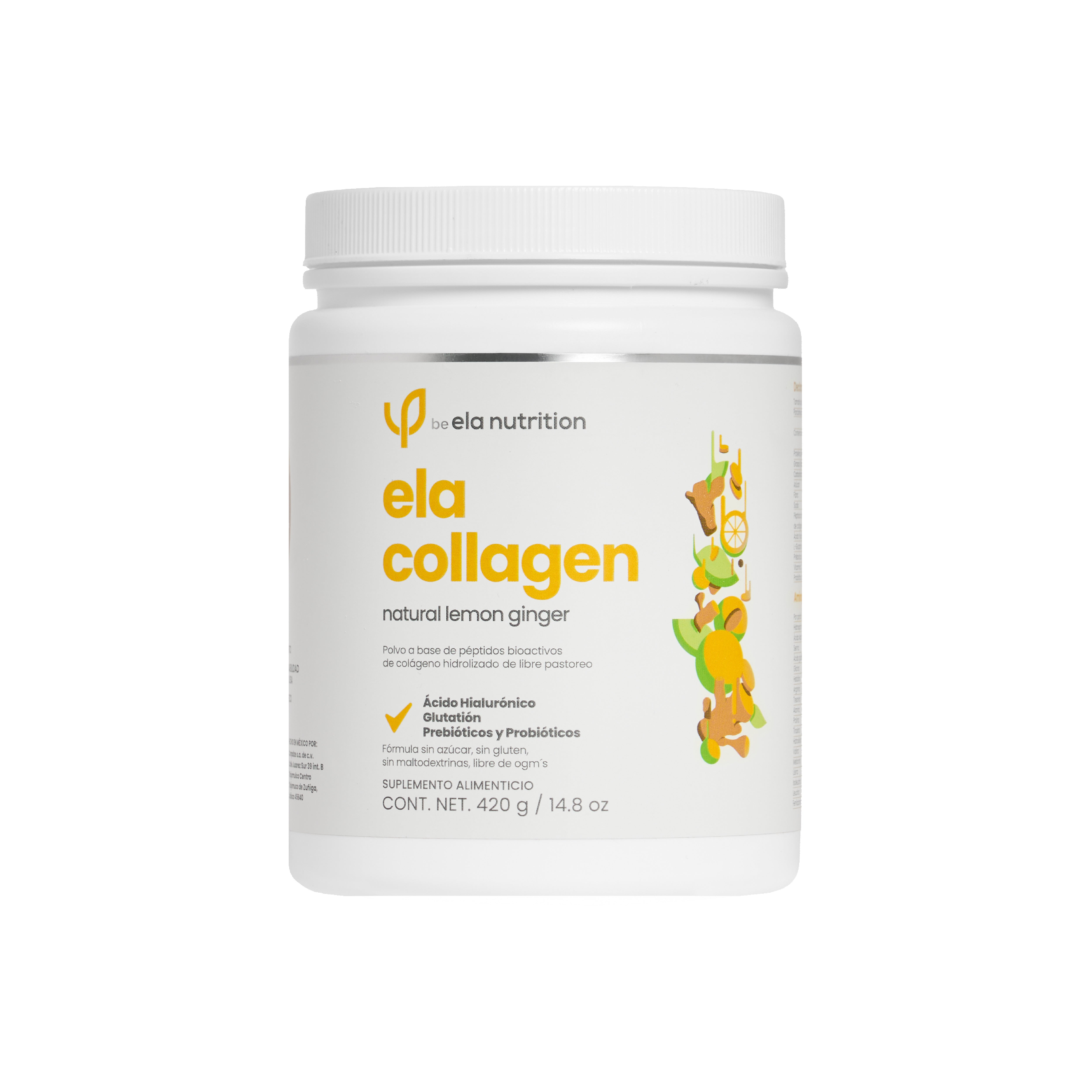 lemon ginger péptidos bioactivos de colágeno hidrolizado ela collagen