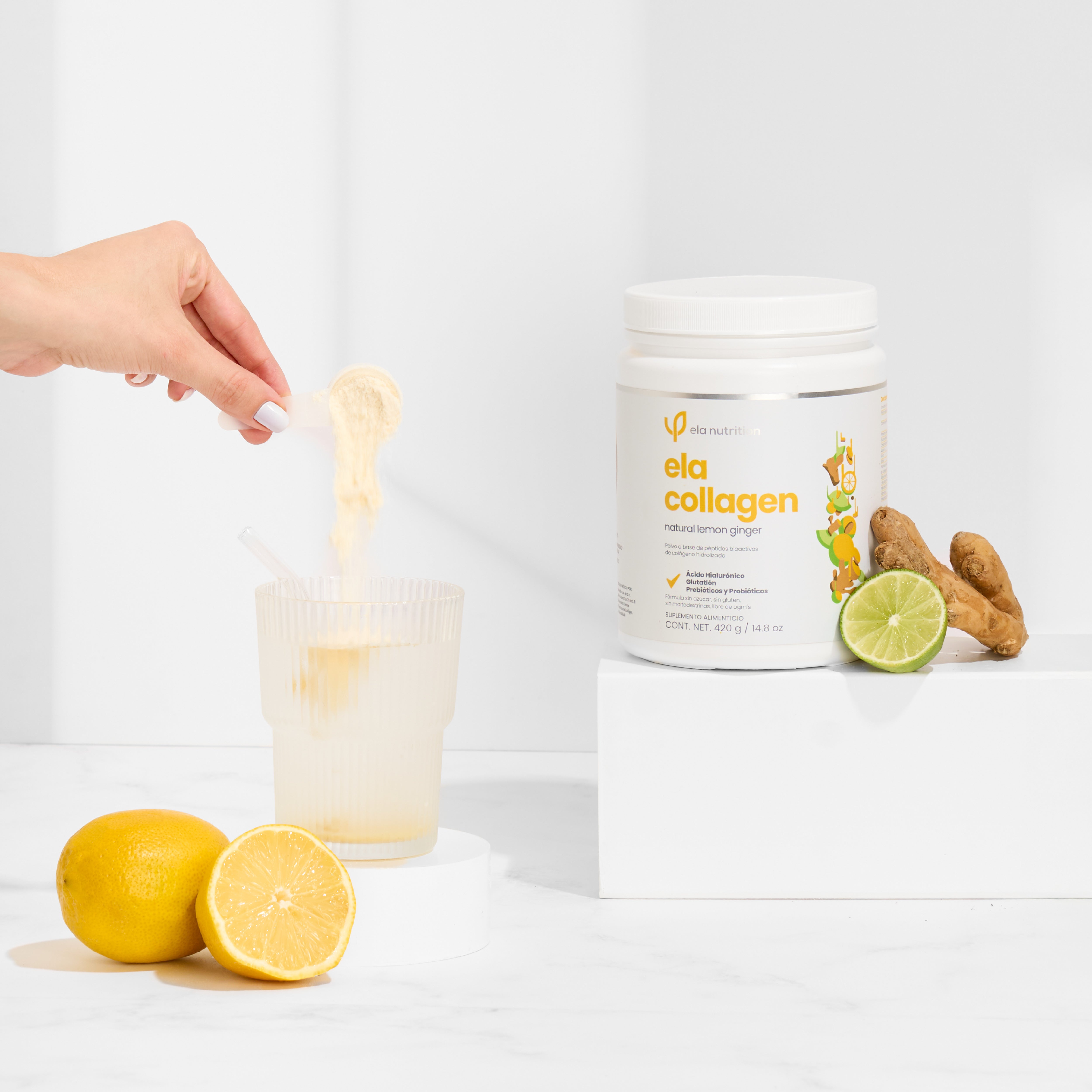 lemon ginger péptidos bioactivos de colágeno hidrolizado ela collagen