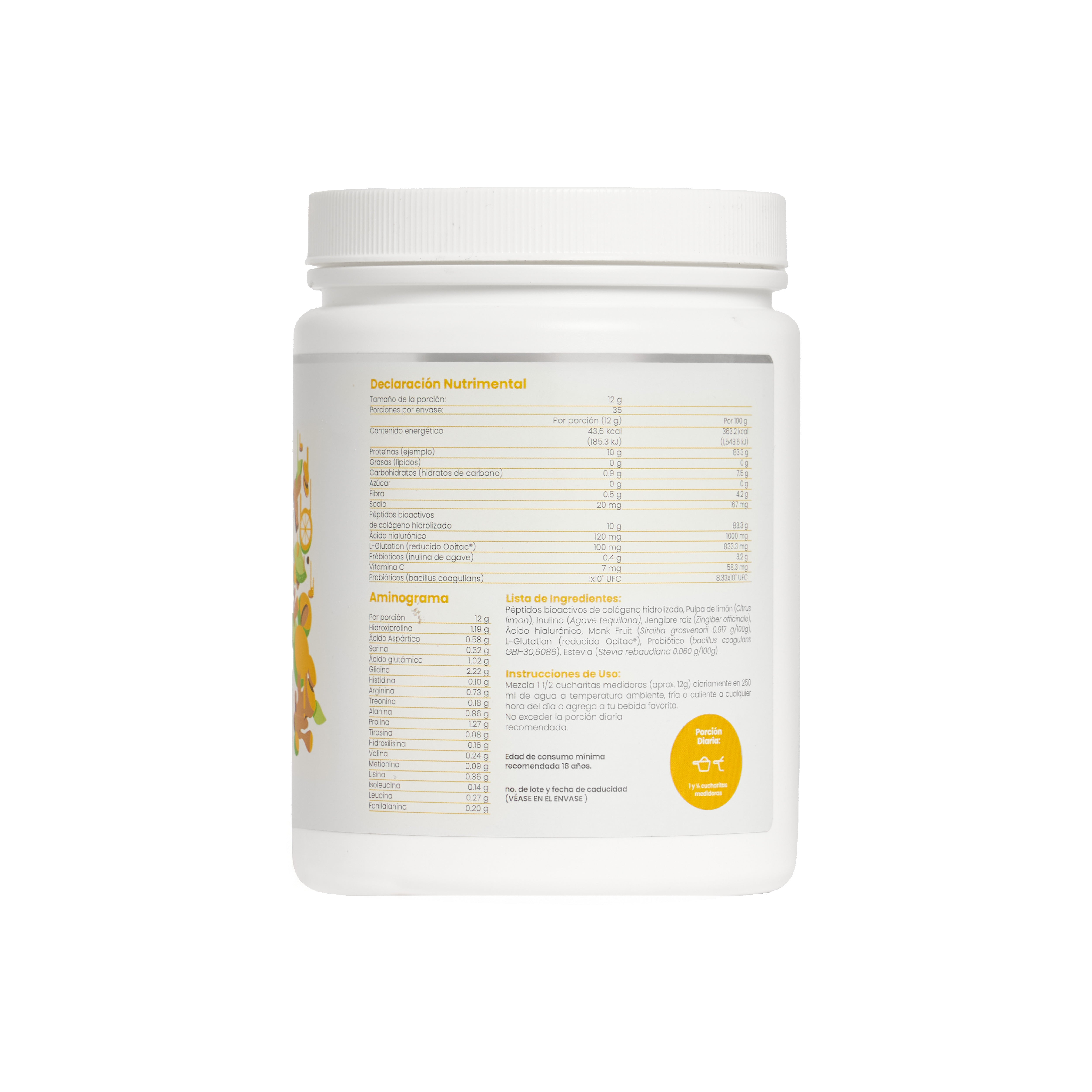 lemon ginger péptidos bioactivos de colágeno hidrolizado ela collagen