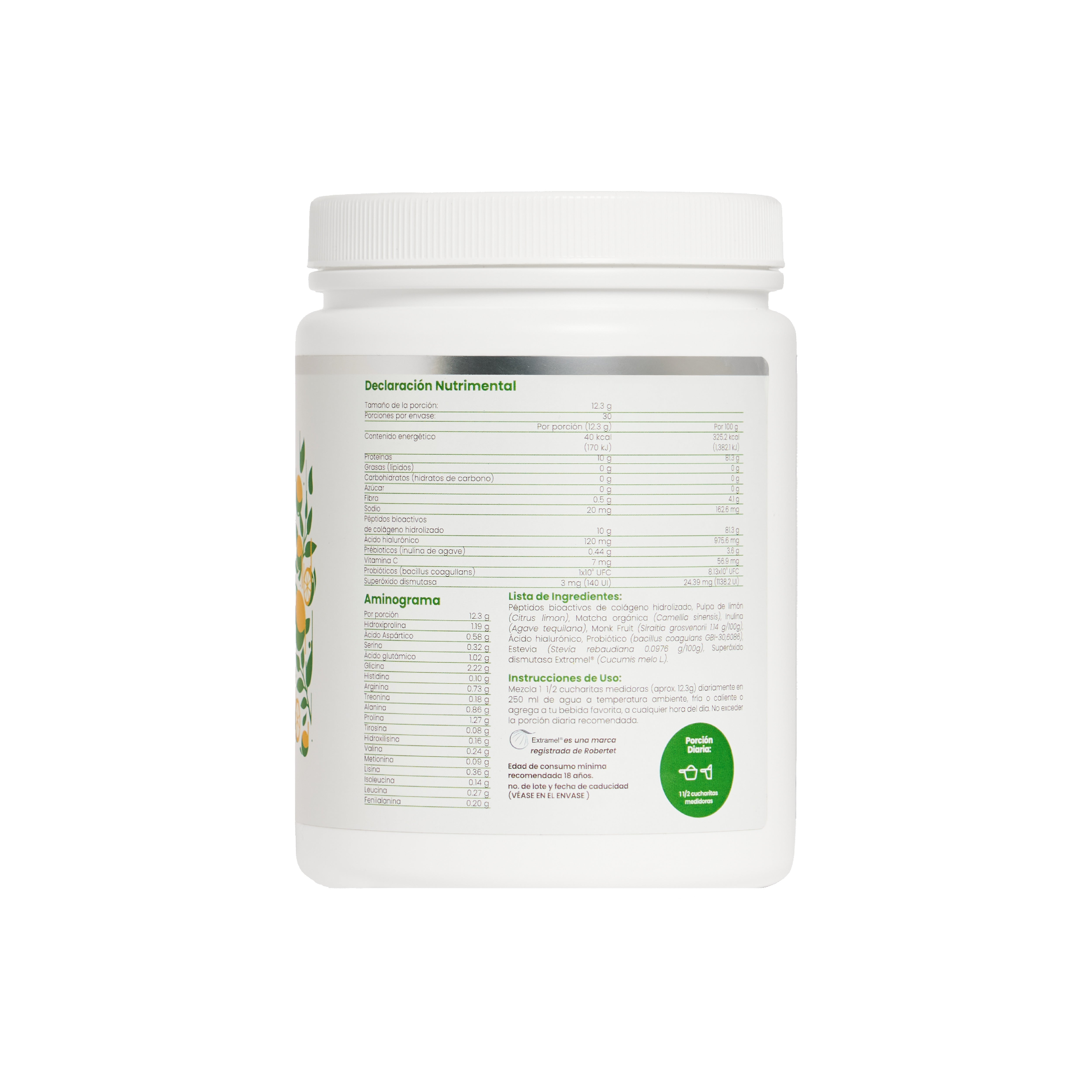 matcha lemonade péptidos bioactivos de colágeno ela collagen