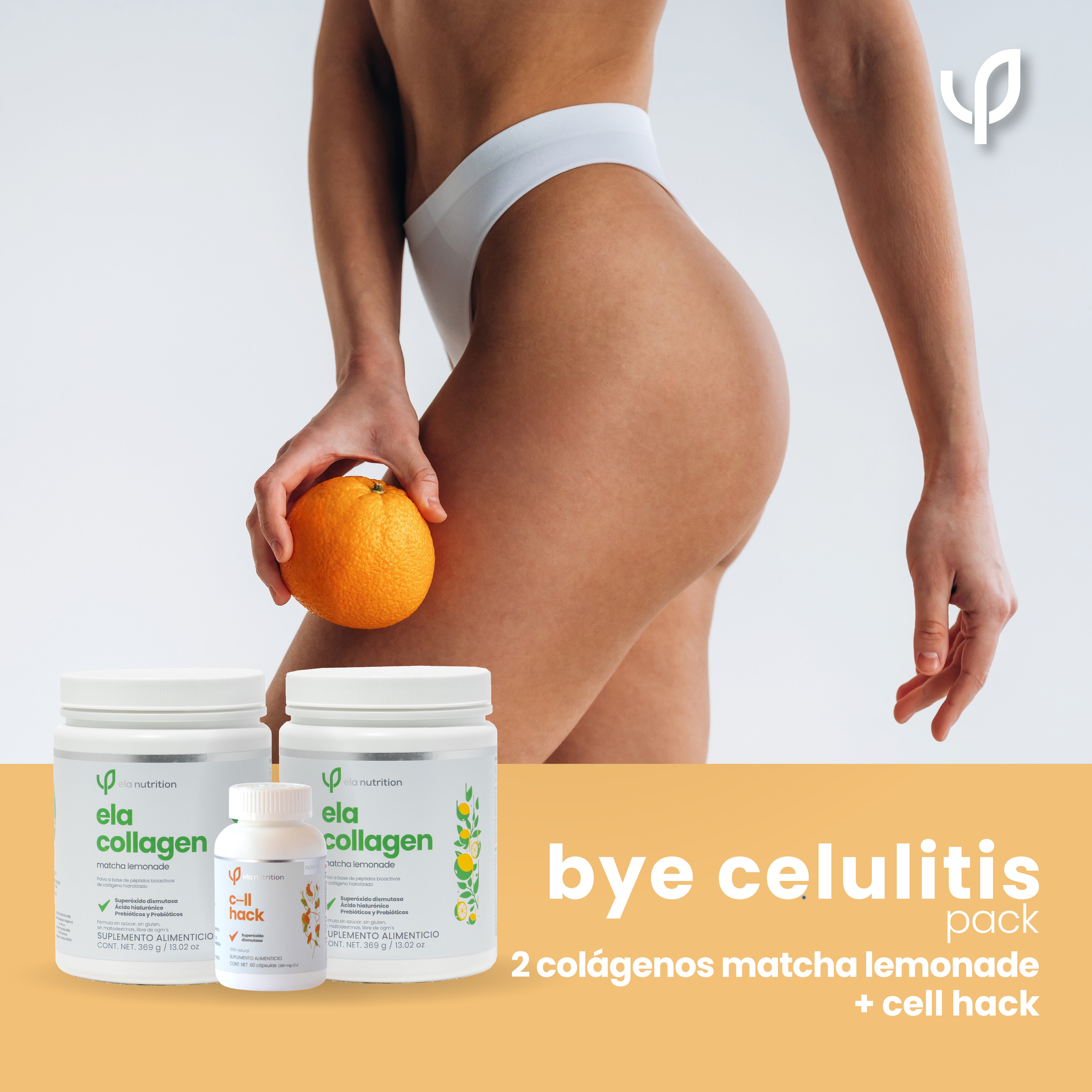 Bye celullite pack cell hack + colágenos de matcha lemonade